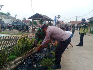 Antisipasi Banjir Di Musim Hujan Koramil 11 Pebayuran Gelar Karya Bakti Bersihkan Saluran Drainase Desa Karangjaya