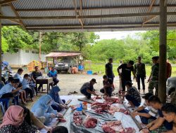 Rayakan Hari Raya Idul Adha 1445 H/2024 M, Pangkalan TNI AL Simeulue Laksanakan Penyembelihan dan Penyerahan Hewan Qurban Kepada Masyarakat