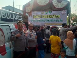 Antusias Warga Sambut Baksos Polres Jakut Di Rawa Bebek