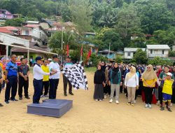 *Dalam Rangka Hari Jadi Ke-16 Tahun Kabupaten Kepulauan Anambas, Danlanal Tarempa Ikuti Senam Bersama dan Jalan Santai*