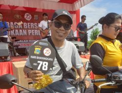 Jurnalis Ramaikan Olahraga Bersama Hari Bhayangkara ke-78, Koresponden TVOne dapatkan Undian Sepeda Motor