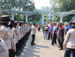 Polres Metro Bekasi Kota Gelar Latihan Sispam Kota Pra Operasi Mantap Praja Jaya 2024 untuk Pilkada