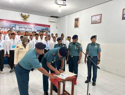 Danlanal Simeulue Laksanakan Penandatangan Pakta Integritas Secara Vicon dan Pengarahan Kepada Casis Bintara Tamtama Sub Panda Simeulue