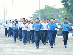 KOMANDAN LANTAMAL I LAKSANAKAN OLAHRAGA BERSAMA DAN CEK FASILITAS DINAS