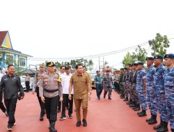 Personel Lanal Bintan Ikuti Gelar Pasukan Operasi Mantap Praja Seligi 2024 di Polresta Bintan
