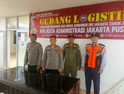 Tingkatan Pengamanan Gudang Logistik Pilkada, Polsek Johar Baru Bersama Satpol. PP dan Dishub