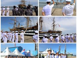 Danlantamal I Lepas Kapal Latih Angkatan Laut Italia ITS Amerigo Vespucci