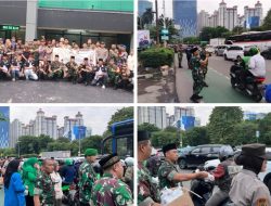 Kodim 0503/JB Beserta Elemen Ormas Laksanakan Pembagian Takjil Secara Serentak di Depan Kodim 0503/JB