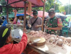 Suasana Idul Fitri, Babinsa Serka Suharno Eksis Laksanakan Pemantauan Harga Sembako