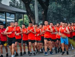 Tingkatkan Stamina Tubuh, Prajurit Tajimalela Laksanakan Pembinaan Fisik Lari Bersama