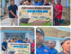 Jaga Persatuan & Kesatuan, Bupati Intan Jaya Aner Maisini Serahkan Hewan Kurban dan Akan Bangun Masjid