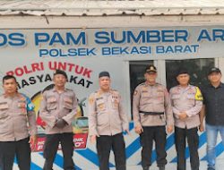 Minimalisir Pergerakan Massa Aksi, Polsek Bekasi Barat Gelar Pelayanan di Pos Pam Sumber Arta Kalimalang