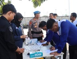 Polres Pelabuhan Tanjung Priok, Cek Urine, Kesehatan Terhadap Sopir Mudik Gratis KB-SI.P Bersama Pelindo
