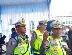Polri Lepas Ribuan Peserta Mudik Gratis ke Jateng dan DIY dihalaman Polda Metro Jaya,